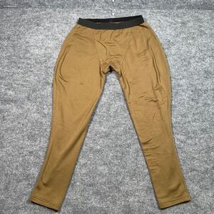 Beyond Clothing Mens Coyote Brown Grid Fleece Thermal Base Layer Pants Large